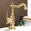 Newly Wholesale And Retail Deck Mounted Basin faucet Vintage Antique Brass Bathroom Sink Basin Faucet Mixer Tap Kitchen faucet