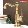 Newly Wholesale And Retail Deck Mounted Basin faucet Vintage Antique Brass Bathroom Sink Basin Faucet Mixer Tap Kitchen faucet