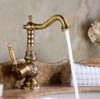 Newly Wholesale And Retail Deck Mounted Basin faucet Vintage Antique Brass Bathroom Sink Basin Faucet Mixer Tap Kitchen faucet