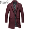 Mwxsd brand winter casual Wool coat for men Middle long woolen topcoat jacket male warm Overcoat Single Breasted wram outwear 