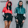 GONTHWID Patchwork Color Block Pullover Hooded Jackets 2017 Autumn Zipper Tracksuit Casual Jacket Coats Hip Hop Male Streetwear