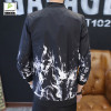 Guyueqiqin 2017 New Style Thin Spring Autumn Casual Jacket Men Korean Slim Stand Neck Flame Printing Zipper Male Jacket Size 3XL