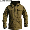 M65 UK US Army Clothes Windbreaker Military Field Jackets Mens Winter/Autumn Waterproof Flight Pilot Coat Hoodie Three colors