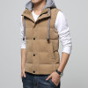 M-4XL Casual Men Vest Men Slim Fit 2018 Waistcoat Hat Detachable Hooded Winter Warm Windbreak Khaki Men Vest