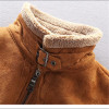 M-4XL Leather Jacket For Man Warm Lamb Wool Lining Fashion Casual Thick Winter Male Jacket Zipper Coat Plus Size A5125