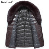 Hot Sell Winter 90% White Duck Down Jacket Men Leather Jacket Male Down Coat Jackets Windproof Warm Faux Fur Collar Plus Size