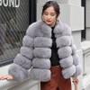 ZADORIN 2018 New Winter Coat Women Faux Fox Fur Coat Plus Size Women Stand Collar Long Sleeve Faux Fur Jacket Fur gilet fourrure