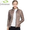 Johnature 2018 New Women Coat Autumn Winter 90% White Duck Down Jacket  16 Colors Warm Slim Zipper Fashion Light Down Coat S-3XL