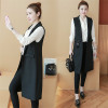 2018 Spring Autum New Fashion Long Pockets Turn-down Collar Single Button Sleeveless Blazer West Jackets Office Lady WaistCoat