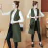 2018 Spring Autum New Fashion Long Pockets Turn-down Collar Single Button Sleeveless Blazer West Jackets Office Lady WaistCoat