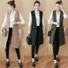 2018 Spring Autum New Fashion Long Pockets Turn-down Collar Single Button Sleeveless Blazer West Jackets Office Lady WaistCoat