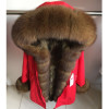MaoMaoKong Real natural fox collar coat natural Raccoon fur lining winter jacket Long hooded parkas