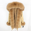 OFTBUY 2018 fashion winter jacket women real fur coat natural real fox fur collar loose long parkas big fur outerwear Detachable