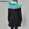 2018 new fashion women luxurious Large raccoon fur collar hooded coat warm Fox fur liner parkas long winter jacket top quality