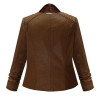 Plus Size Coffee Pu Leather Jacket Coat Short Motorcycle Jacket Zipper Pocket 4Xl 5Xl Classic Basic Winter Jacket Women Outwear