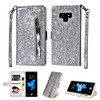 Phone Etui Coque Cover Case for Samsung Galaxy S6 S7 S8 S9 Plus Edge Note 8 9 With IMD Glitter PU Leather Zipper bag Flip Wallet