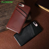 FLOVEME Genuine Cowhide Leather Phone Case For iPhone 7 6 6s Plus Back Cover With Card Slots For Apple iPhone 7 6S 6 Plus Shells
