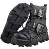 Genuine Leather Military Uniform Boots Gothic Skull Punk Martin Platform Mid-calf Boots Steampunk Imported Shoes