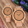 BOBO BIRD Watches Bamboo Couple Clocks Analog Display Bamboo Material Handcrafted Timepieces Wooden Watch Men Made in China