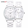 2018 LONGBO Top Brand Fashion Quartz White Ceramic Lovers Watches Luxury Casual Unique Ladies Dress Wristwatch Relogio Feminino