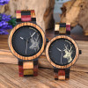 BOBO BIRD Couple Wooden Watches Men Women Quartz Lover's Wrist watch Ladies Elk Deer Quartz Wrist Watch gift erkek kol saati