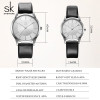 Shengke New Fashion Leather Strap Women Men Couple Watches Luxury Quartz Female Male Wrist Watch 2018 New Christmas Gift #K8037
