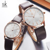 Shengke New Fashion Leather Strap Women Men Couple Watches Luxury Quartz Female Male Wrist Watch 2018 New Christmas Gift #K8037