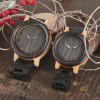 BOBO BIRD L-N14 Couple Wooden Watches 100% Natural Wood Watches Men Women Clock Christmas Gift in Case