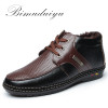 New Style Selling Like Microfiber Leather Casual Men's Boots Single and velvet Warm Boot Lace-Up Shoes Stitching Trend