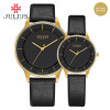 JULIUS Man Woman Watch Couples Top Brand Luxury Simple Leather Strap Ultra Thin Watches Cheap Promotion Design Clock Hour JA-957