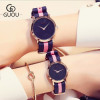 GUOU Brand Luxury Shiny Watch Men Women Watches Lovers Clock Nylon Strap Fashion Wrist watches Clock saat relogio montre reloj