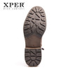 XPER Brand Fashion Leather Chelsea Boots Men Winter Autumn Shoes Retro Fur Zipper Ankle Boots Plus Size Waterproof #XHY12506BR