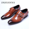 IMAXANNA 2018 New Men Leather Shoes Man Flat Classic Men Dress Shoes Leather Italian Formal Oxford Plus Size 38-48