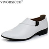 VIVODSICCO New Business White Men Dress Shoes Fashion Style Man Leather Shoes Social Sapato Male Oxfords Flats Wedding Shoe