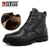 REETENE Genuine Leather Men'S Boots High Quality Leather Men Boots Plush 2018 Zipper Winter Ankle Boots Men Fur Snow Boots 38-47