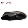 JINTOHO Big Size Men Genuine Leather Boots Fashion Men Winter Genuine Leather Shoes Brand Male Leather Boots Winter Ankle Boots