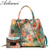 Arliwwi Brand Luxury Shiny Rainbow Color Floral Designer Tote Bags For Women High Quality PU Leather Female Handbags 