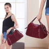Nico Louise Women Real Split Suede Leather Boston Bag,Original Design Lady Shoulder Traveling Doctor Handbag Top-handle Bags Sac