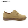RASMEUP Genuine Suede Leather Women's Oxford Shoes 2018 Spring Women Lace Up Flat Sneakers Woman Boat Flats Moccasins Shoes