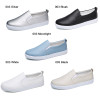 Ngouxm Women's Flats Loafers Leather Shoes Woman Slip On Casual fashion moccasins white Silver ladies soft comfortable shoes