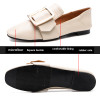  Women Flats Faux Genuine Leather Shoes Ladies Loafers Comfortable  Slip-on Moccasins Casual Shoes Women Boat Square Toe nude