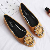 Women Shallow Single Shoes Candy Colors Rhinestone Ladies Shoes Large SizesComfortable Loafers Lazy Boat Flats
