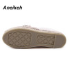 Aneikeh 2018 Spring Autumn Women Loafer Round Toe Espadrilles Pearl Comfortable Hemp Bottom Women Shoes Slip On Zapato Mujer