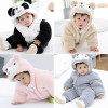 Winter Baby Rompers Clothes Long Sleeved Newborn Boy Girl Coral Fleece Baby Leopard Jumpsuit Infant Baby Clothing for 0-12M