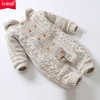 IYEAL Thick Warm Infant Baby Rompers Winter Clothes Newborn Baby Boy Girl Knitted Sweater Jumpsuit Hooded Kid Toddler Outerwear