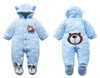 Newborn Baby Rompers 2017 Winter Warm Girls Clothing Coral Fleece Boy Clothes Cartoon Bear Hooded Down Snowsuit Infant Jumpsuits