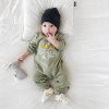 Lemonmiyu Cotton Toddler Pajamas Elephant Baby Rompers Long Sleeve Newborn Outfits Covered Button Infants One-piece Sleeper