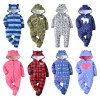 2018 winter bebes clothes girls romper infants pajamas fleece baby jumpsuit hooded baby fox clothing toddler boys warm clothes