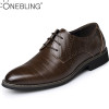 Men Leather Dress Shoes 2022 Fashion Wedding Shoes Breathable Business Shoes Lace-up Flat Shoe Mens Oxfords Size 38-45