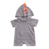 Fashion Cartoon Dinosaur Design Hooded Baby Rompers Cotton Short Sleeve Jumpsuits Infant Boys Girls Outerwear Costume